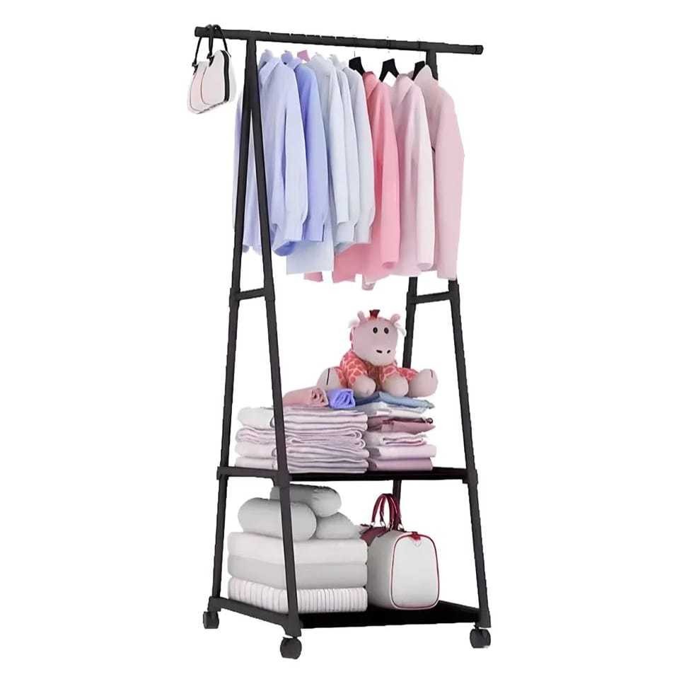 Arara De Roupa Cabideiro Organizador Multiuso Com Prateleira - Envio 24hrs! em Oferta na Shopee