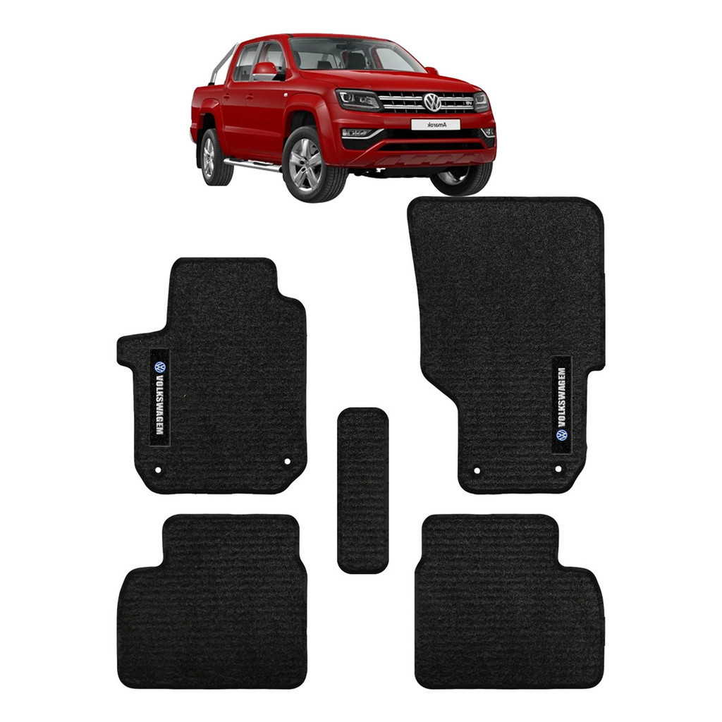 Kit de tapetes 5 peças específico Amarok 2005 06 07 ... 22 23 2024 Carpete Preto