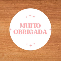 Adesivo "Muito Obrigada" - Ref.2164 - Hot Stamping - 3x3cm - 50 unidades - Stickr - Rizzo
