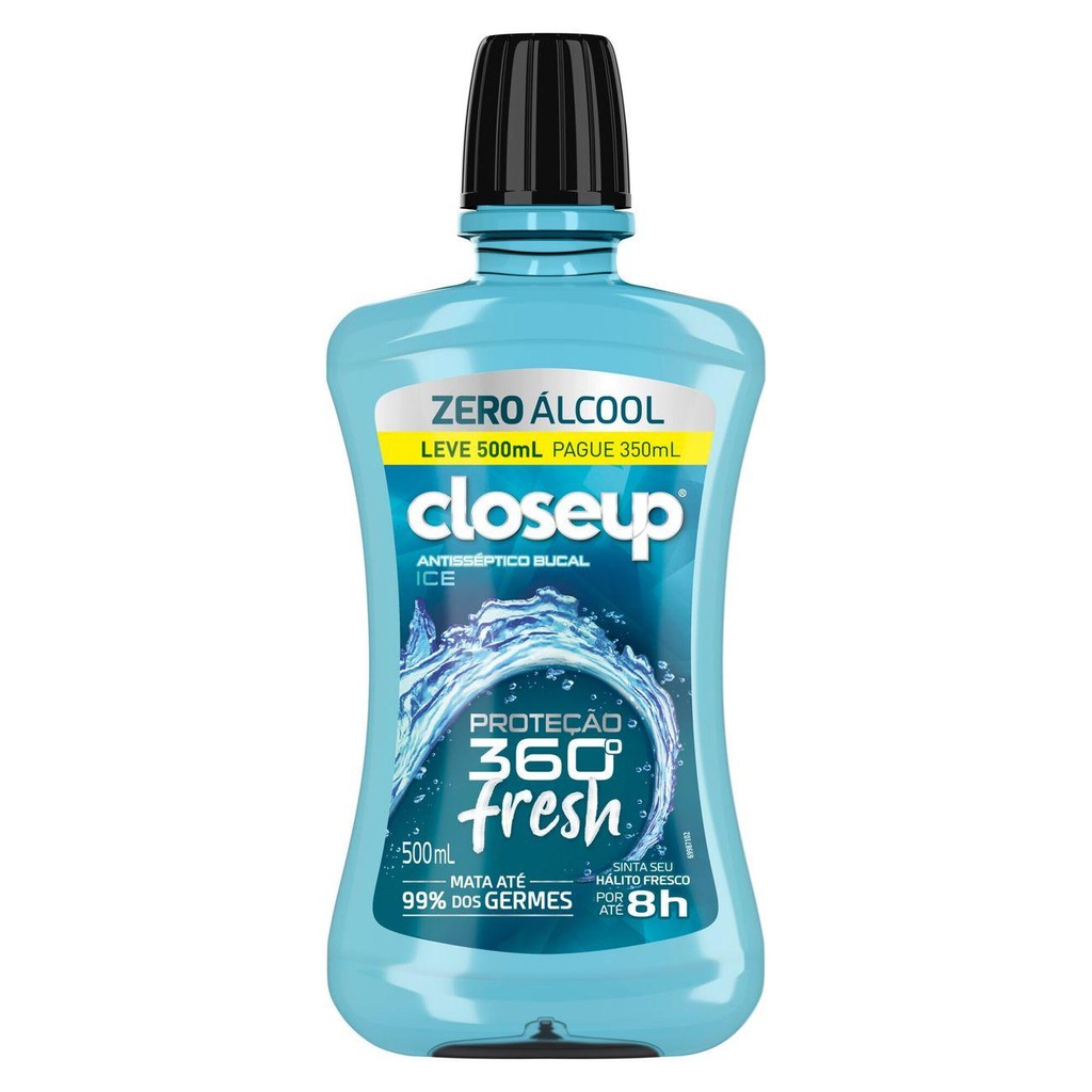 Enxaguante Antisséptico Bucal Close Up Ice sem Álcool 500ml em Oferta na Shopee