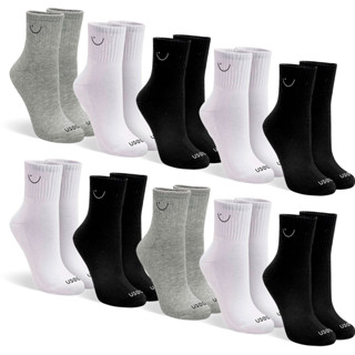 Kit com 10 Pares De Meias Cano Médio Adulto Unissex Em Algodão Sport Usee Brasil em Oferta na Shopee