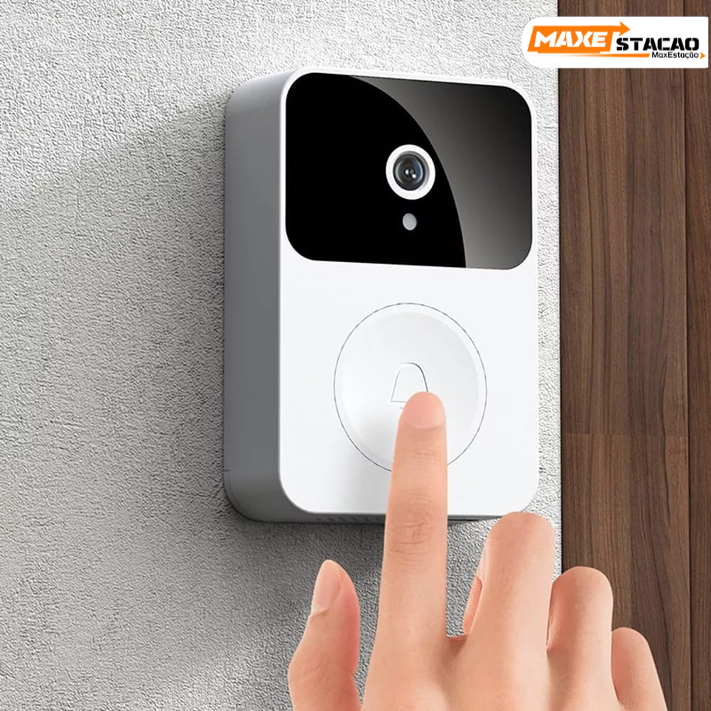Campainha Wi-Fi Recarregável com Monitoramento HD 24h e Acessórios Completos (Cabo de Dados Incluso) para Sua Segurança
