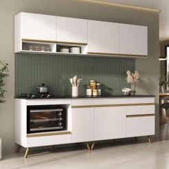 Armário de Cozinha Modulada Compacta com Balcão para Cooktop/Forno Veneza Multimóveis MP2262