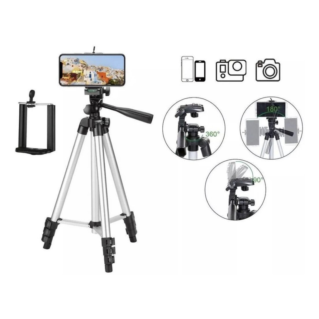 Tripé Universal Telescópico  Com Nível Câmeras Celulares 1,02m Pronto Entrega Modelo 3110 LION SHOP