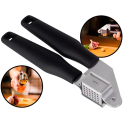 Espremedor De Alho Amassador Aço Inox Triturador Manual Cozinha Cabo Plástico Mor