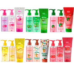 Kit Completo Frutas Tropicais Esfoliante Sabonete e Hidratante Corporal Lovely Face Beautiful
