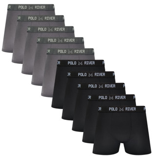 Kit 10 Cuecas Boxer Microfibra Polo River em Oferta na Shopee