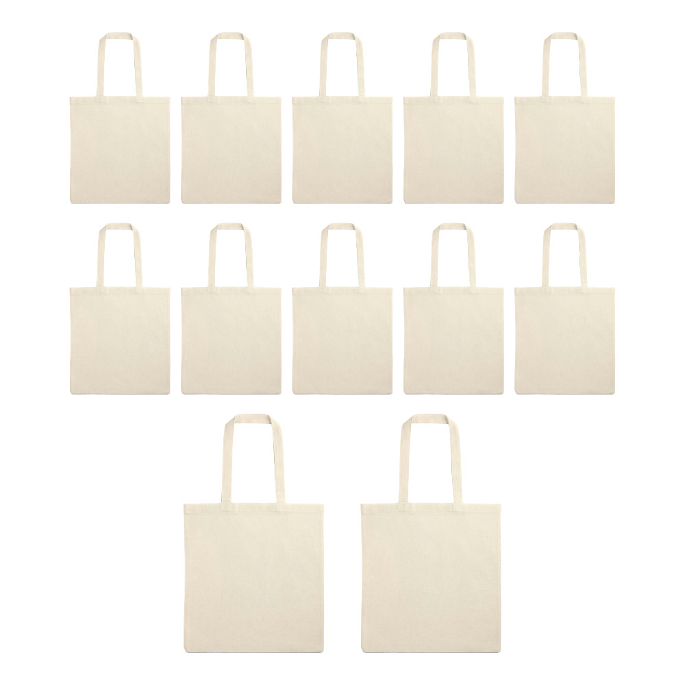 Kit 12 Ecobag Bolsa Sacola Lisa Sustentável em Oferta na Shopee