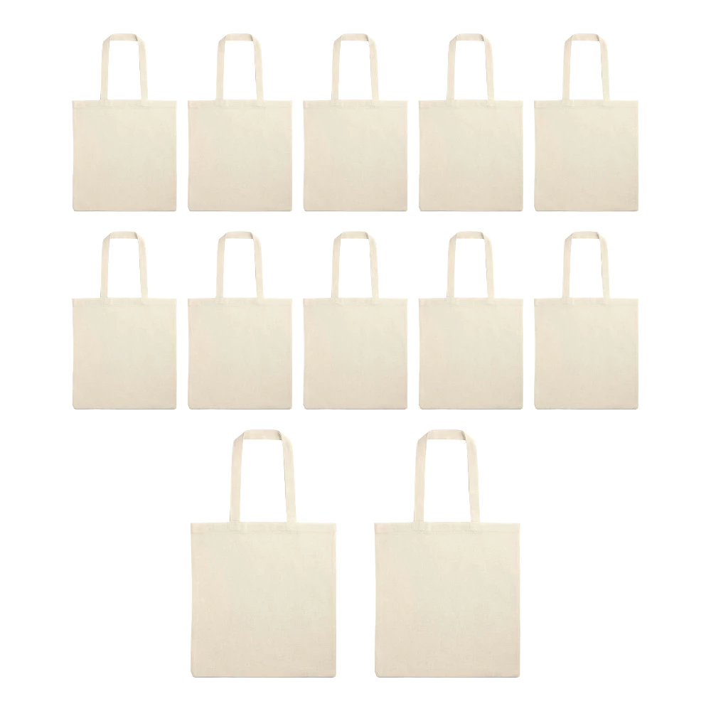 Kit 12 Ecobag Bolsa Sacola Lisa Sustentável 37 x 41 cm Dia a Dia Feira Mercado Pronta Entrega