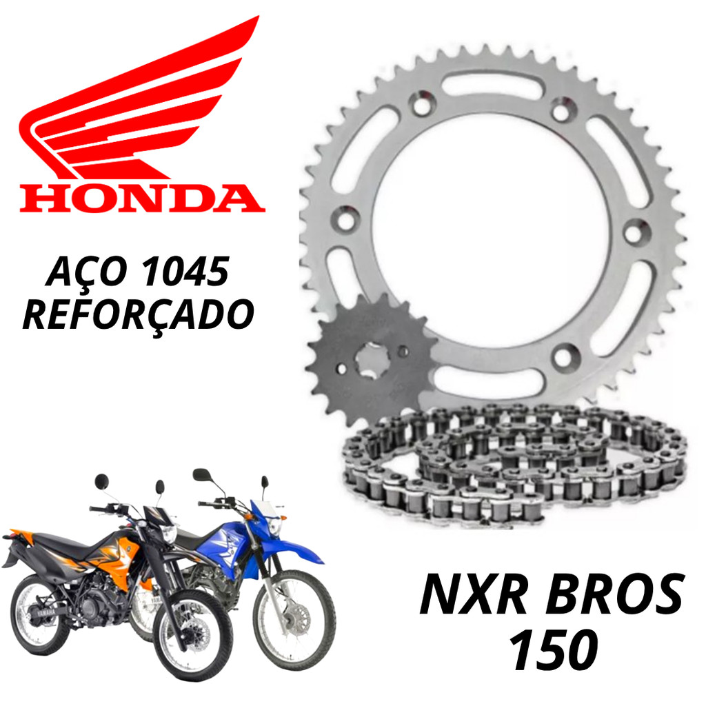 Kit Transmissão Relação Honda Bros 150 em Oferta na Shopee