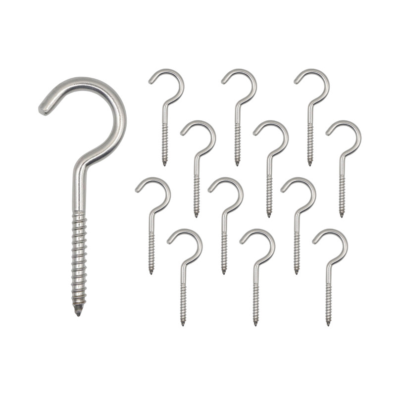 Kit de Gancho Parafuso Aço Bucha 8 Decoração Construção Tela