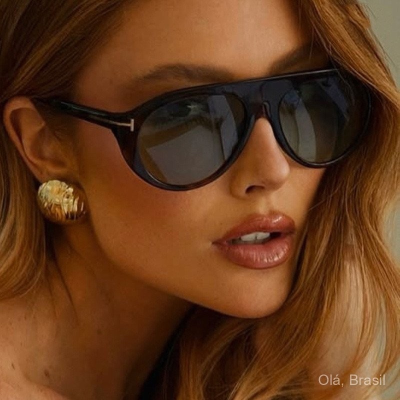 2025 Novos Óculos de Sol de Armação Estreita Óculos de Sol Aviador em Forma de T Moda Estilo de Rua Retro para Mulheres em Oferta na Shopee