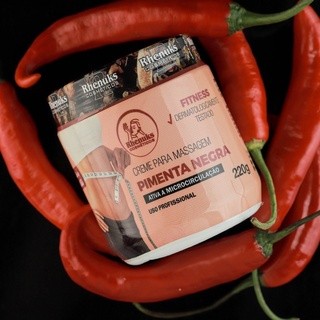 Creme Redutor de Medidas PIMENTA NEGRA 200g - Rhenuks Cosméticos - Elimina Estrias e Celulite em Oferta na Shopee