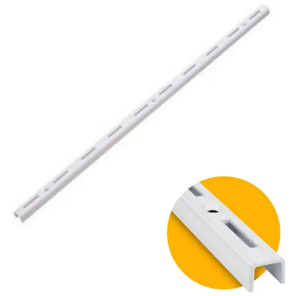 Kit Trilho Suporte Para Prateleira Cremalheira De Parede 50cm Ou 100cm Modular Aço Carbono Resistente (2 a 10 unidades) em Oferta na Shopee