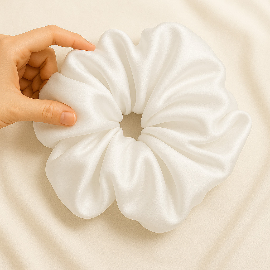 Xuxa de Cetim Seda Scrunchie de Cetim Grande - Elástico para Cabelo - Xuxinha Extra Grande