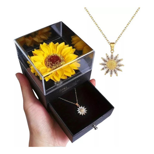 Presente Colar Flor Girassol Namorada Mulher Mãe