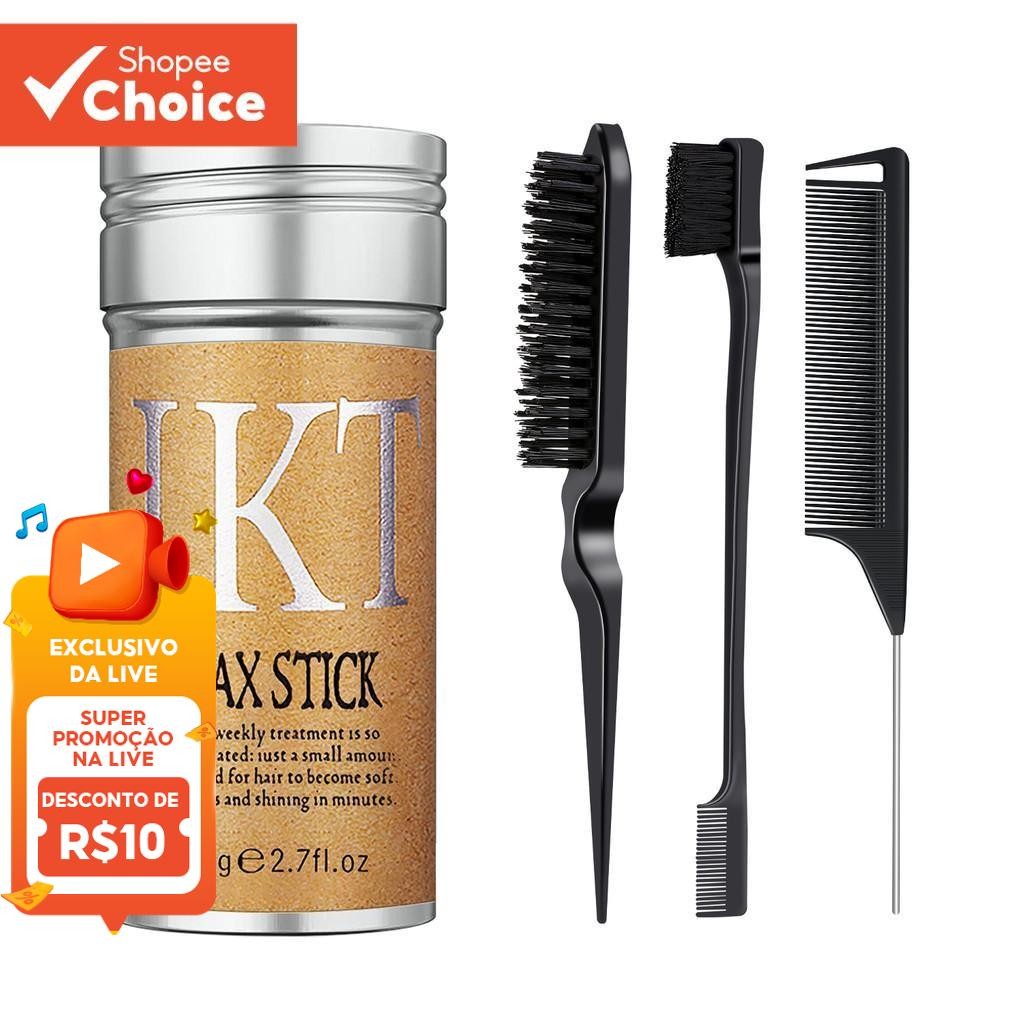 Conjunto de Bastão de Cera Slick para Controle de Frizz e Acabamento Suave para Cabelos e ...