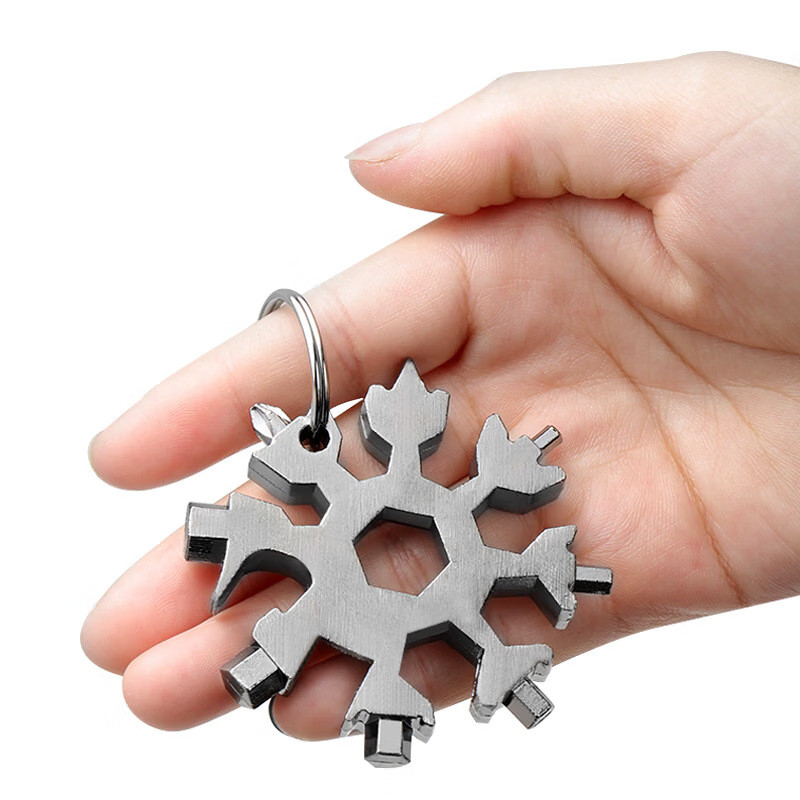 Chave De Neve Hexagonal Chaveiro Multi-ferramenta Chave Floco De Neve 18 Em 1 Aço Multifuncional Portátil Ferramentas