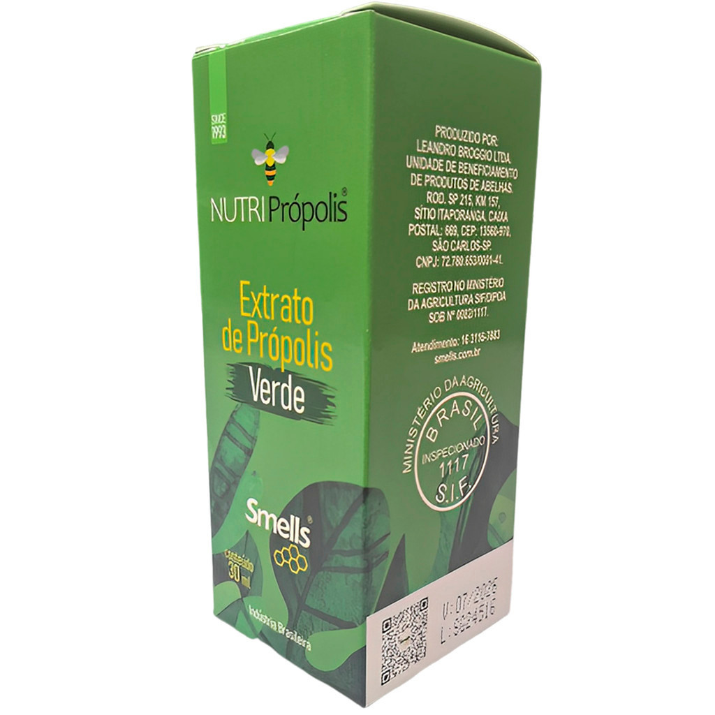 Extrato De Própolis Verde Conta Gotas Álcool De Cereais Puro Natural Linha Nutri Própolis Smells
