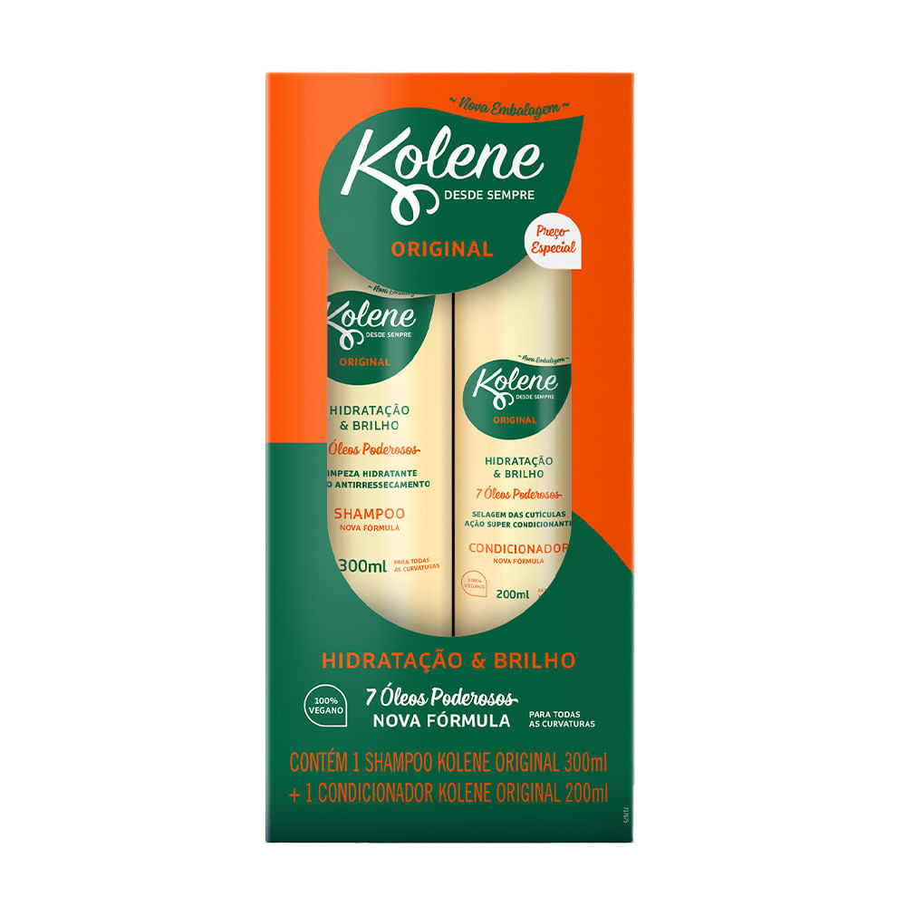 Kit Shampoo 300ml+Condicionador 200ml Kolene Original - Beauty