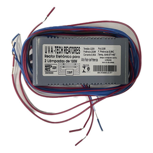 Reator Eletronico P/ Lampada Fluorescente Uv-a T12 2x100w