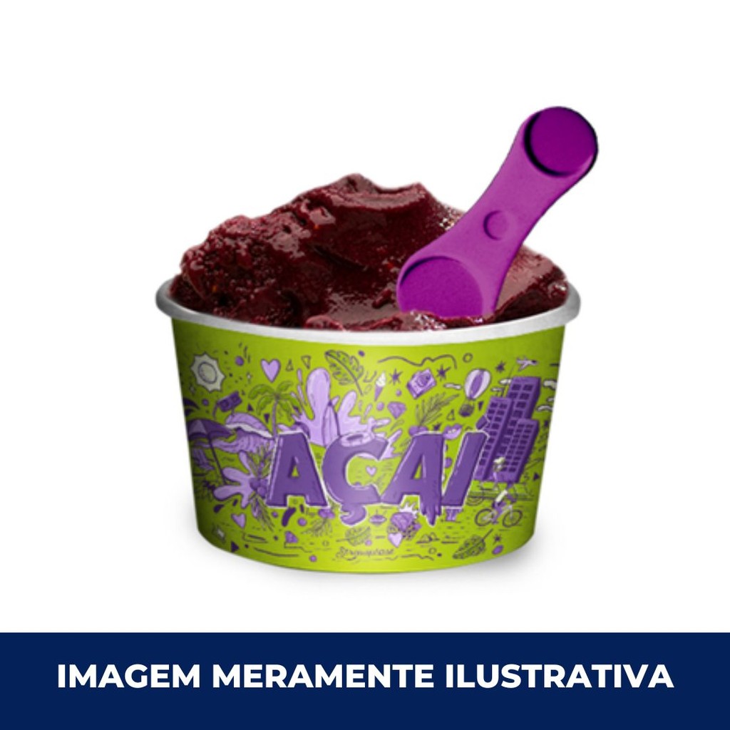 Pazinha Açaí Redonda Roxa C/200 Un Strawplast Sobremesa Açaí Sorvete — imagem 2 de 2