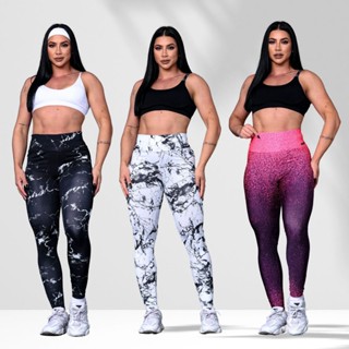 Kit 3x Legging Feminina Corrida Grossa Cintura Alta Leg Fitness Academia Suplex Levanta Bumbum Degrade + Brinde em Oferta na Shopee