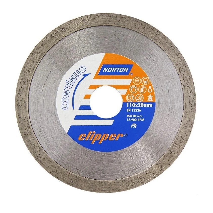 DISCO CORTE DIAMANTADO 110 x 20mm NORTON CLIPPER CONTINUO