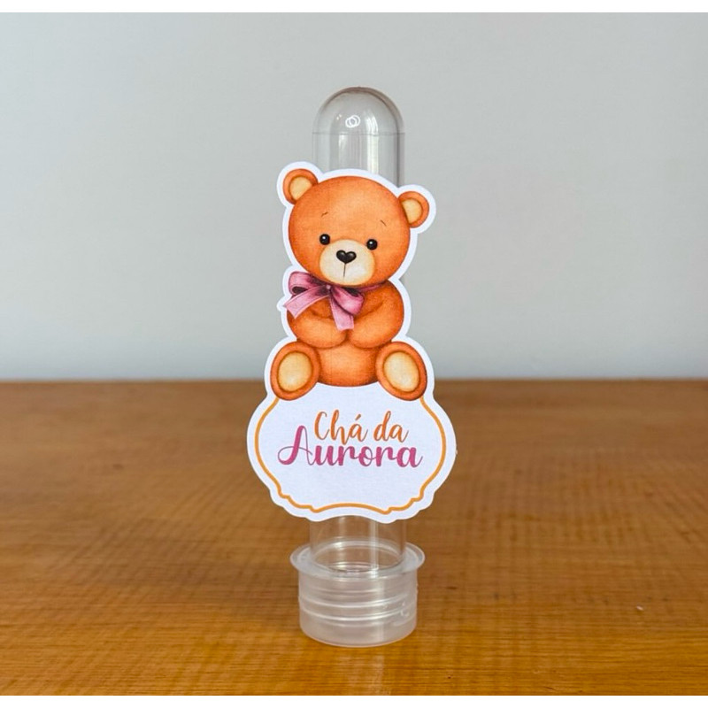 Apliques para Tubetes CHÁ DE BEBÊ URSINHA / Tags com Nome / Personalizados para Lembrancinhas de Aniversário Infantil