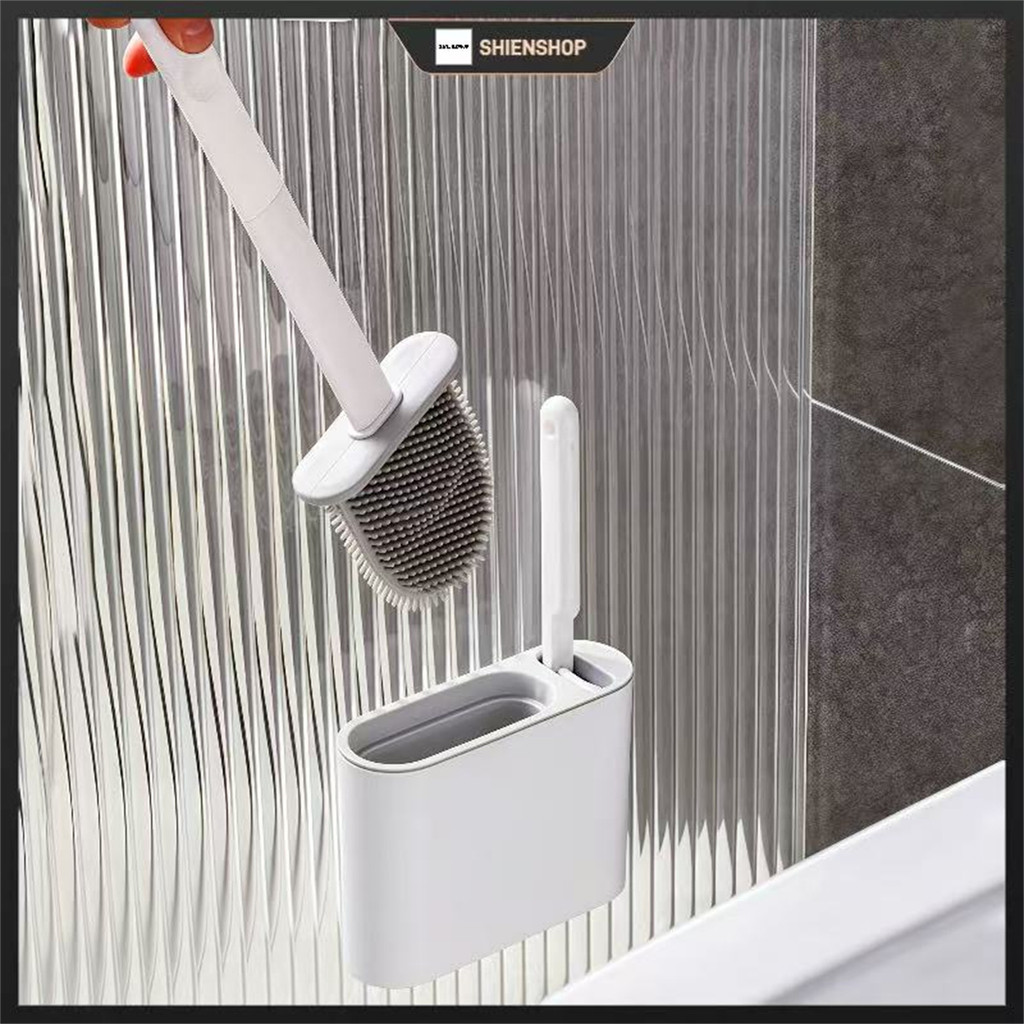 2 em 1  Escova de Silicone para Vaso Sanitário - Base de Banheiro Privada Alta Eficiência