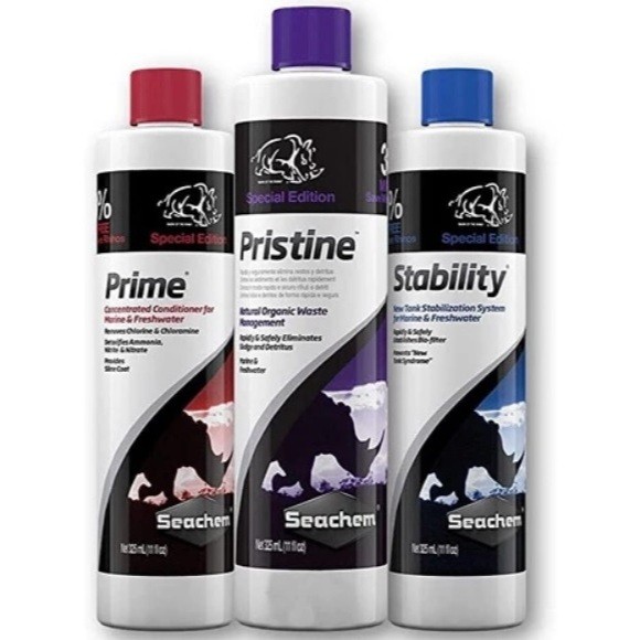 Kit Seachem Prime + Stability + Pristine 325ml - 1 unidade de cada em Oferta na Shopee