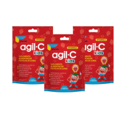 Kit 3 und Agil C Kids Morango 25 Gomas
