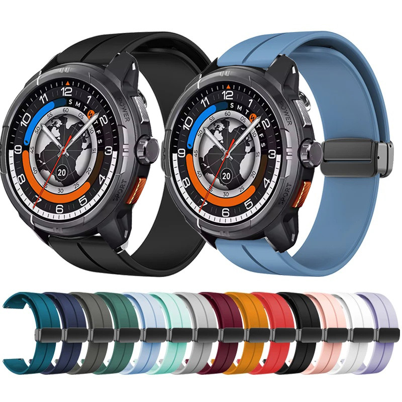 Banda De Fivela Dobrável Magnética Para HAYLOU Solar Ultra Smartwatch Relógio Inteligente Pulseira De Silicone