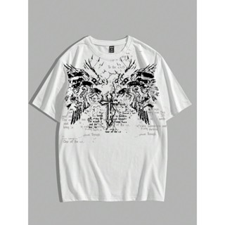 Camisa Camiseta Masculina 100% Algodão Estampa Gótica Punk Street Lançamento em Oferta na Shopee