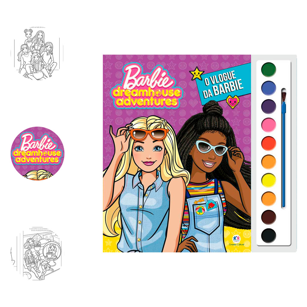 Livro para colorir Vlogue da Barbie Aquarela mais divertido resistência