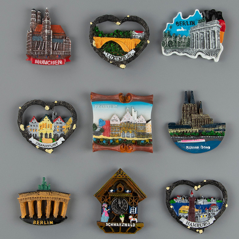 Adesivo De Geladeira Alemão Berlin Frankfurt Turismo Arquitetônico Lembrança Magnético 3D Tridimensional Luxembourg Mun