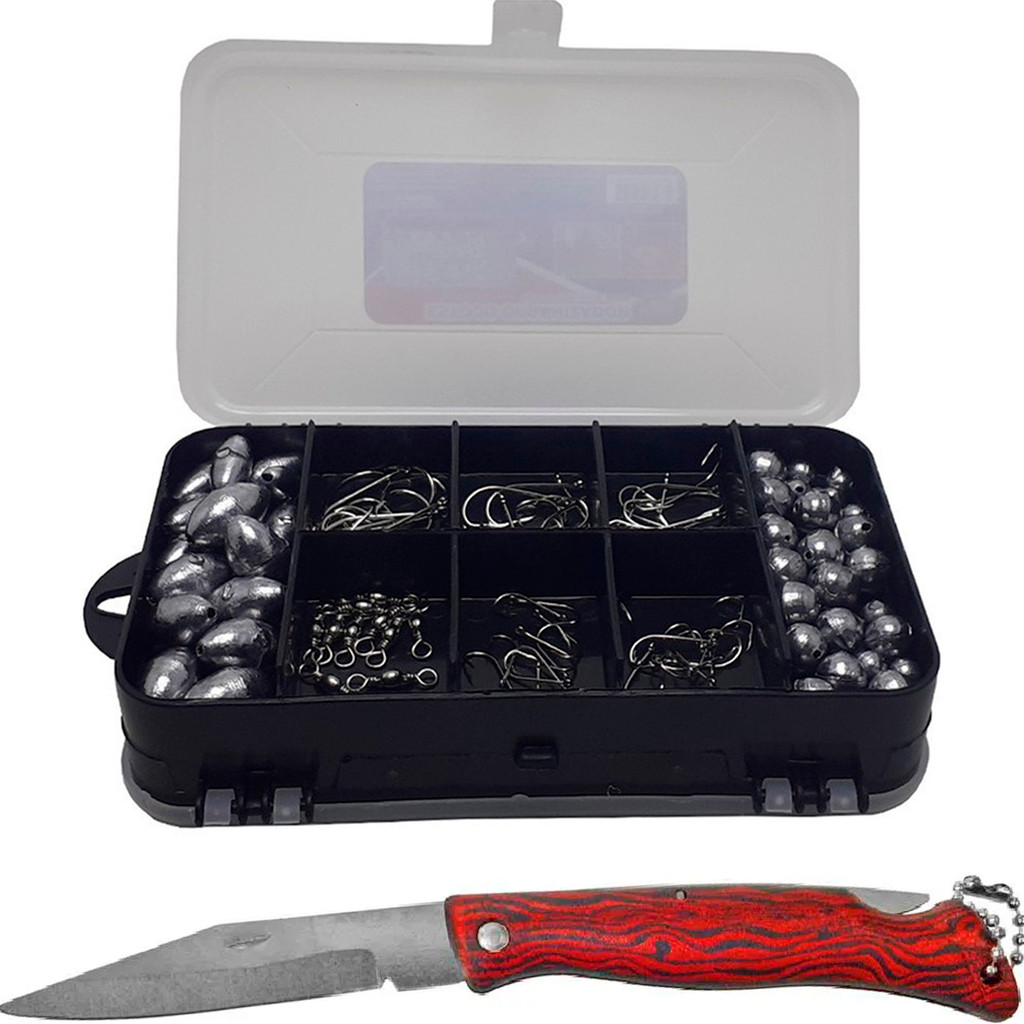 Kit Pesca Esportiva Estojo Girador Anzol e Canivete Summer em Oferta na Shopee