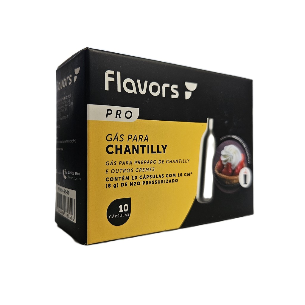 Cápsulas Gás Garrafa Sifão Chantilly FPRO Flavors Pro 20un