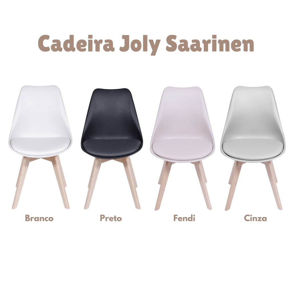 Cadeira Joly Saarinenn Polipropileno e base madeira em Oferta na Shopee