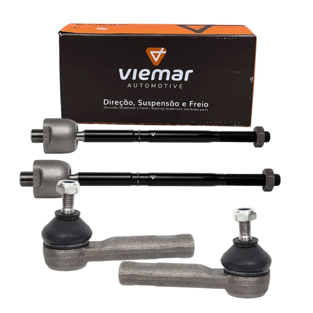 Kit Terminal Ponteira + Terminal Barra Axial Meriva 2003 até 2012 Direcao Hidraulica Viemar