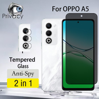 2 Em 1 Película OPPO A5 5G Protetor De Tela Anti-Espionagem Vidro Temperado Espião 9D Para OPPO A60 A5 A5X A3 A3X Pro em Oferta na Shopee
