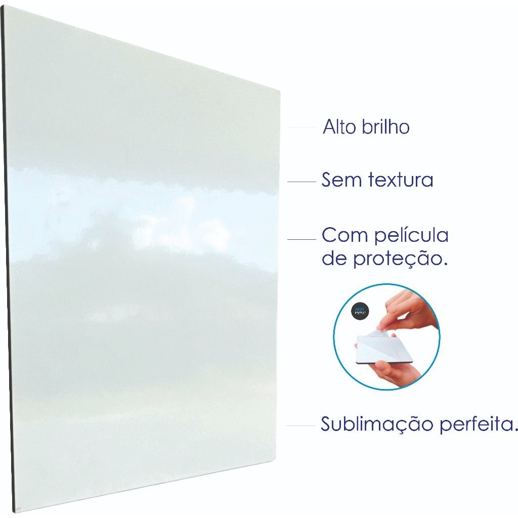 Kit 20 Placas Mdf A4 Sublimação 28 Cm 20 Cm Chapa Branca Alto Brilho