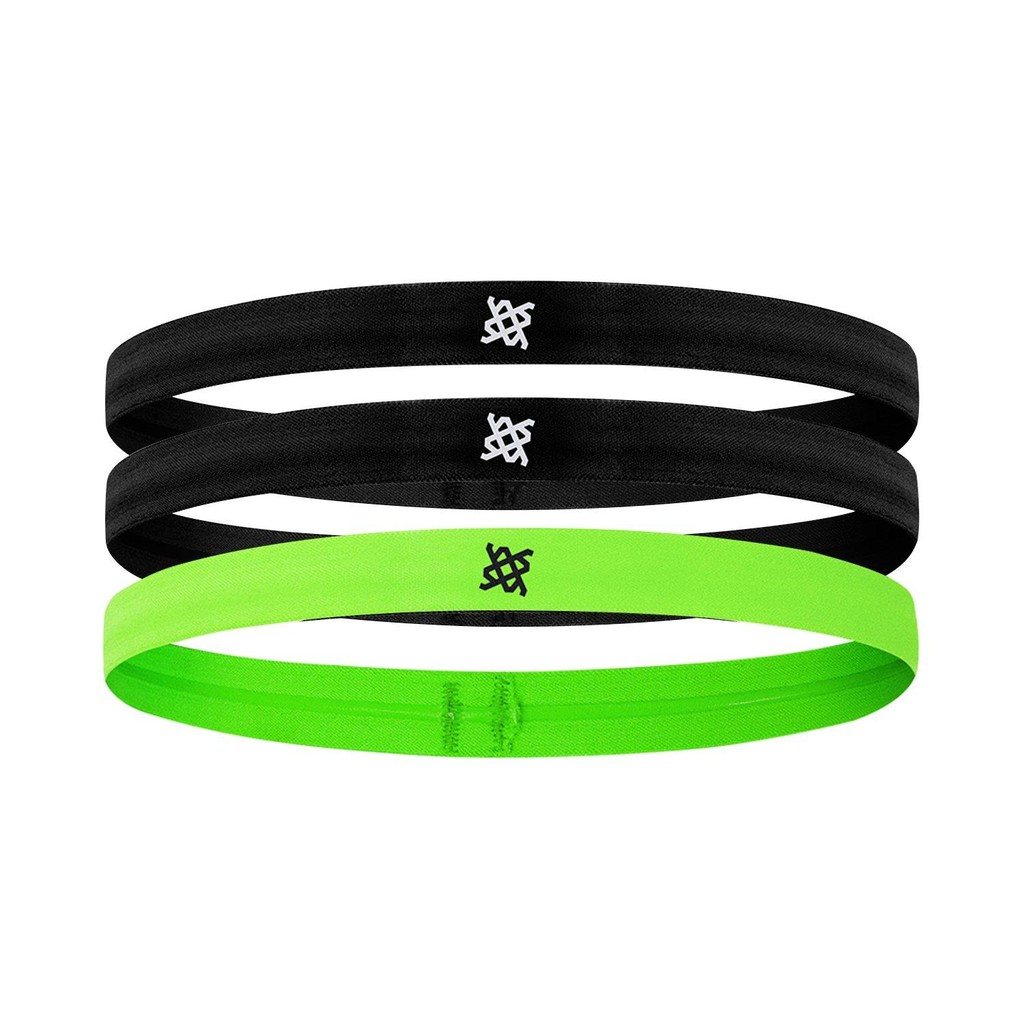 Faixa de Cabelo Elástica HUPI KIT com 03: Preto/Preto/Verde em Oferta na Shopee