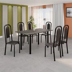 Conjunto Sala de Jantar com 6 Cadeiras Lara