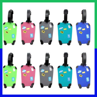 Kit 10 Identificador de Mala de Viagem Tag de Bagagem Férias Avião Etiqueta de Silicone Premium (5 cores, MALINHA) em Oferta na Shopee