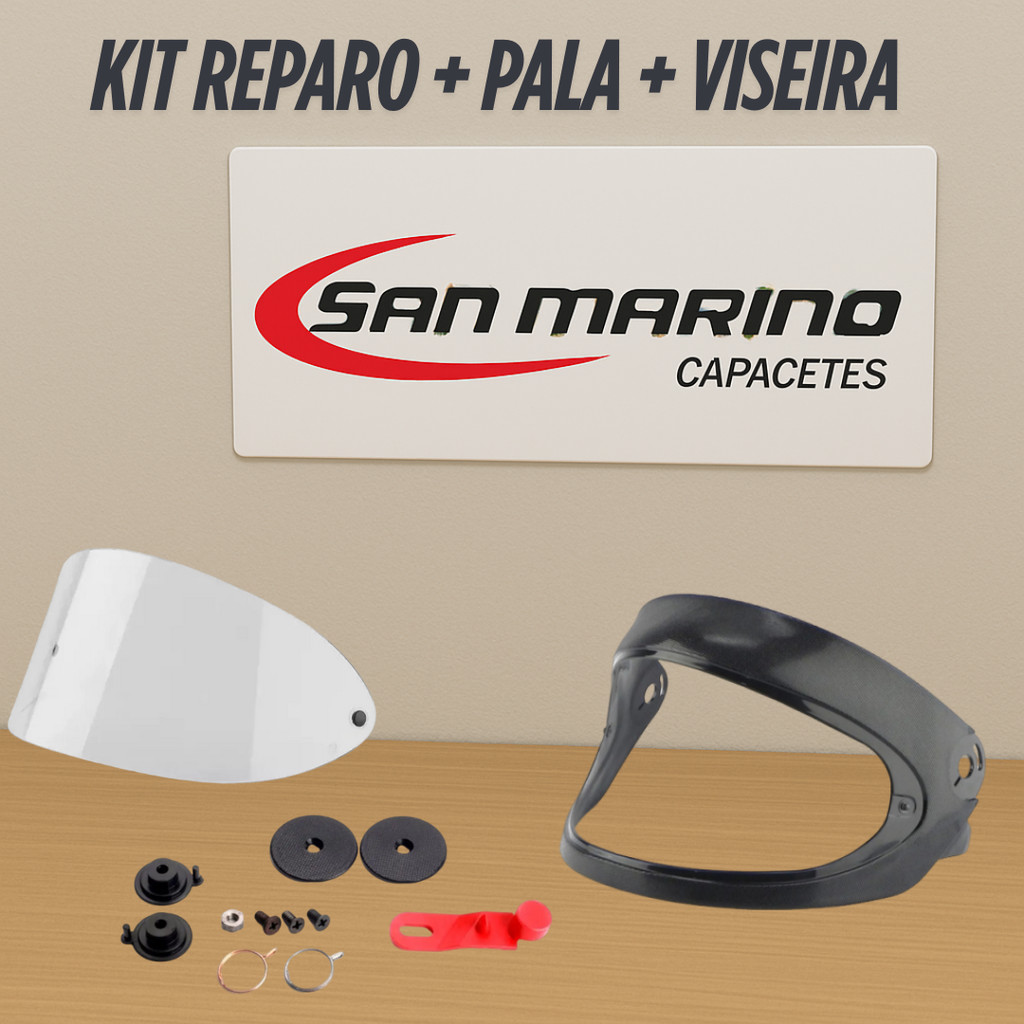 Pala + Viseira + Reparo Capacete Taurus San Marino Completo em Oferta na Shopee