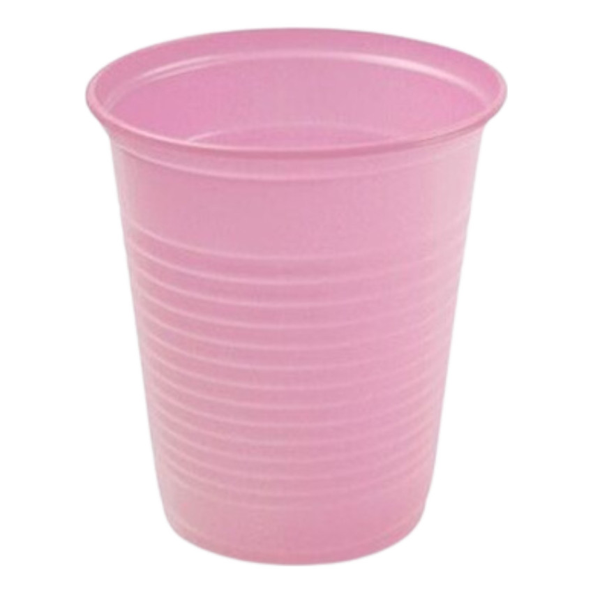 Kit 100 Copos Descartáveis Rosa 200ml para Festa Aniversário Chá Bebê
