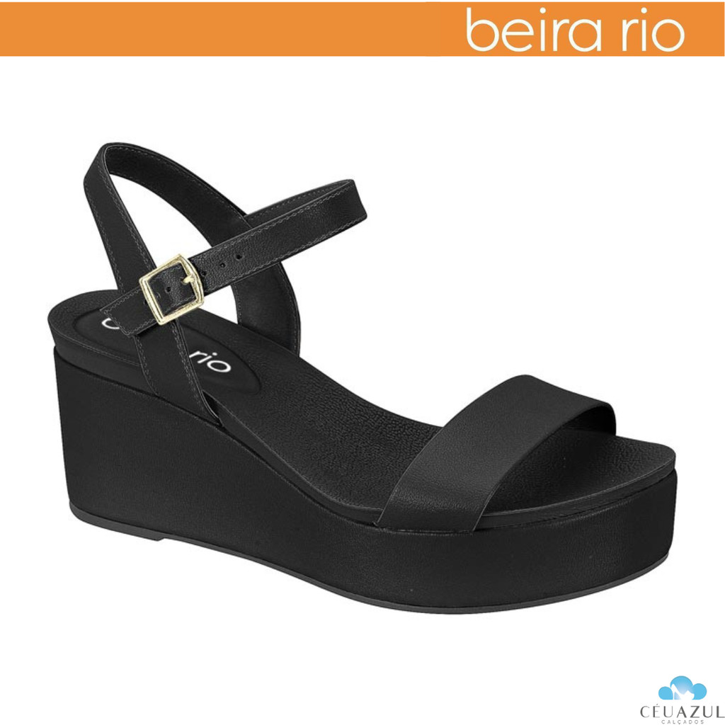 Sandália Feminina Beira Rio Salto Anabela Plataforma Lançamento Conforto em Oferta na Shopee