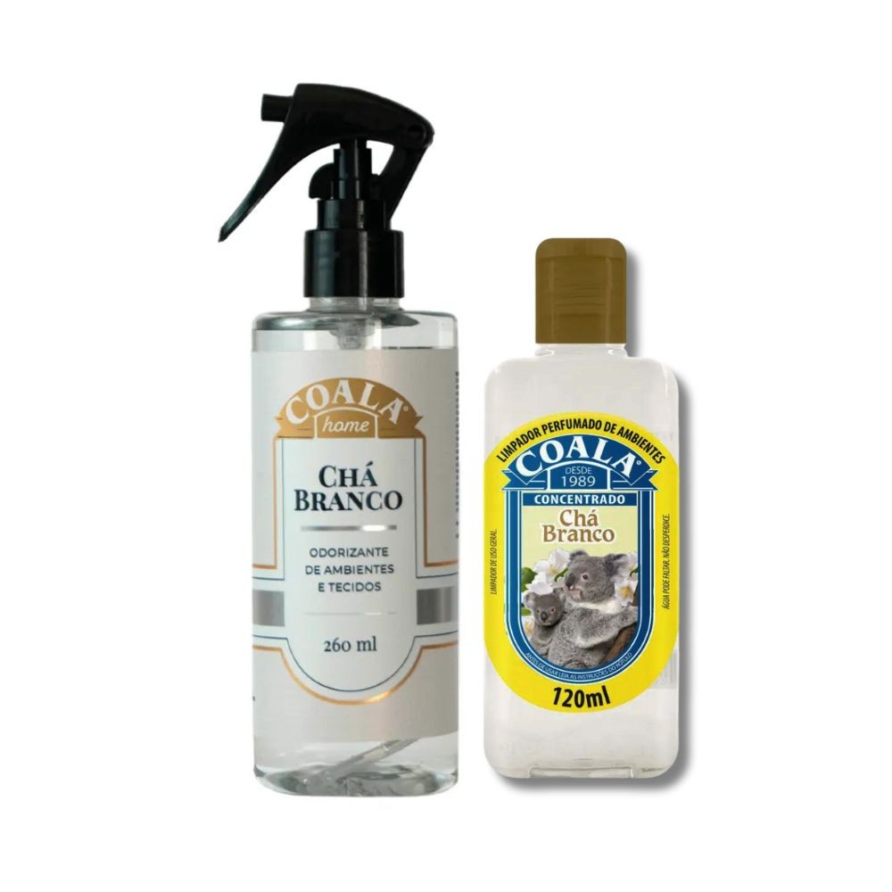 Kit Coala Chá Branco Essencia 120Ml + Spray Odorizante 260Ml - Home & Living