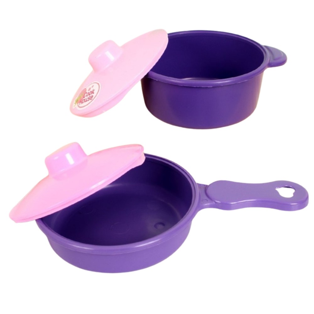 Jogo Panelinhas Cozinha Infantil Frigideira e Panela Com Tampa  - 2 PCS Caçarola Frigideira - PANAMI